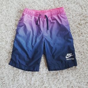 pink and blue nike shorts